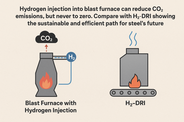 تزریق هیدروژن در کوره بلند